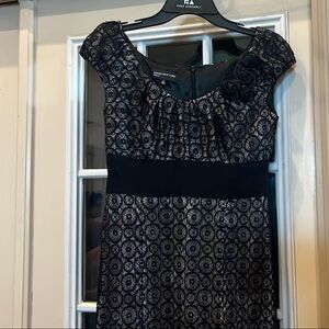 Jones New York Black Sheath Mini Dress Sweetheart Neckline